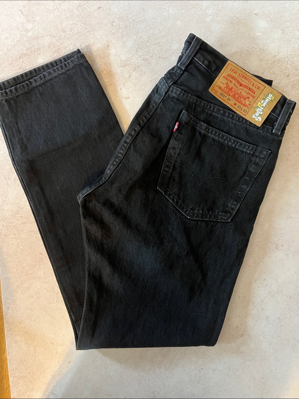 Levi's X Denim Tears Men’s Black Jeans - Classic Straight Fit NEW 33x32